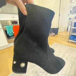 Stuart weitzman black suede booties